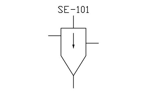符號 Gravity separator, settling chamber 的預覽，圖塊名 PID_SEP_GRAVITY