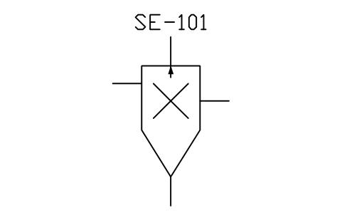 符號 Separator, venturi scrubber 的預覽，圖塊名 PID_SEP_VENTURI