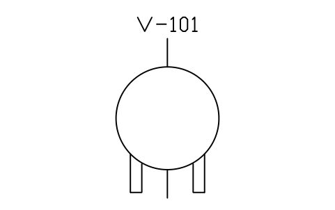 符號 Spherical vessel on legs 的預覽，圖塊名 PID_SPHERE_LEGS