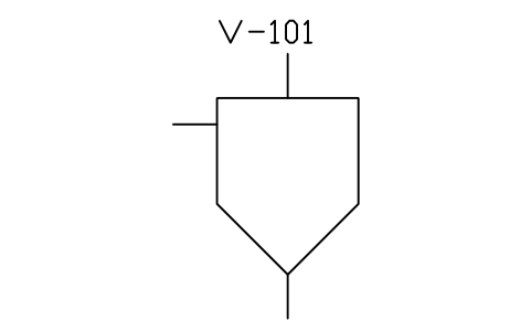 符號 Closed tank, conical bottom 的預覽，圖塊名 PID_TANK_CONE_BOTTOM