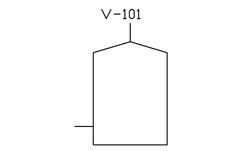 符號 Tank, conical roof, flat bottom 的預覽，圖塊名 PID_TANK_CONE_ROOF