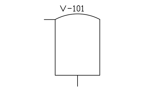 符號 Tank with dished roof 的預覽，圖塊名 PID_TANK_DISHED_ROOF