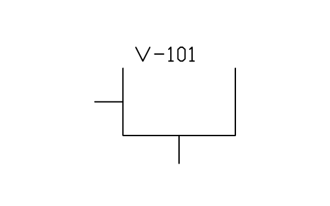 符號 Container, tank, cistern 的預覽，圖塊名 PID_TANK_OPEN