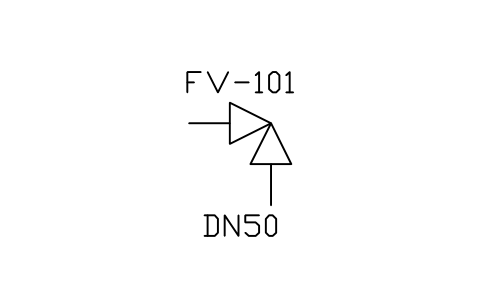 符號 Valve, angle type (general) 的預覽，圖塊名 PID_VALVE_ANGLE