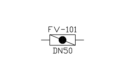 符號 Valve, butterfly type (form 2) 的預覽，圖塊名 PID_VALVE_BUTTERFLY_2