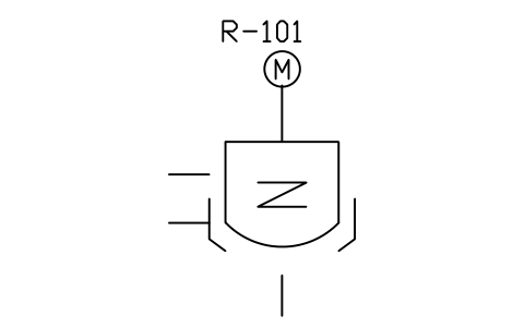 符號 Jacketed vessel with agitator 的預覽，圖塊名 PID_VESSEL_AGITATED_JACKET