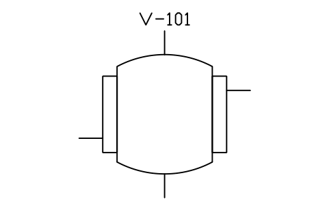 符號 Vessel, heating / cooling jacket 的預覽，圖塊名 PID_VESSEL_JACKET