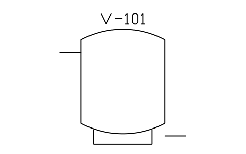 符號 Vessel, dished ends, skirt 的預覽，圖塊名 PID_VESSEL_SKIRT