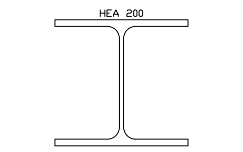 Anteprima del simbolo HEA 200, blocco SEC_HEA200