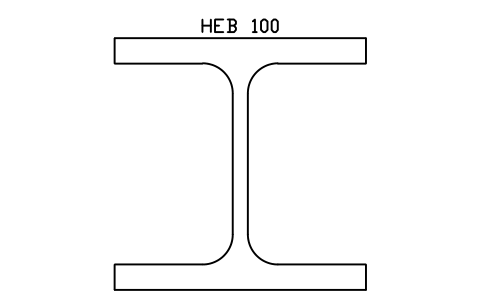 Anteprima del simbolo HEB 100, blocco SEC_HEB100