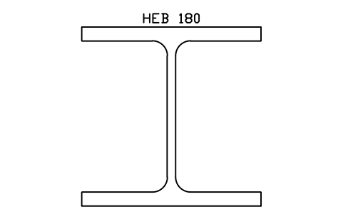 Anteprima del simbolo HEB 180, blocco SEC_HEB180