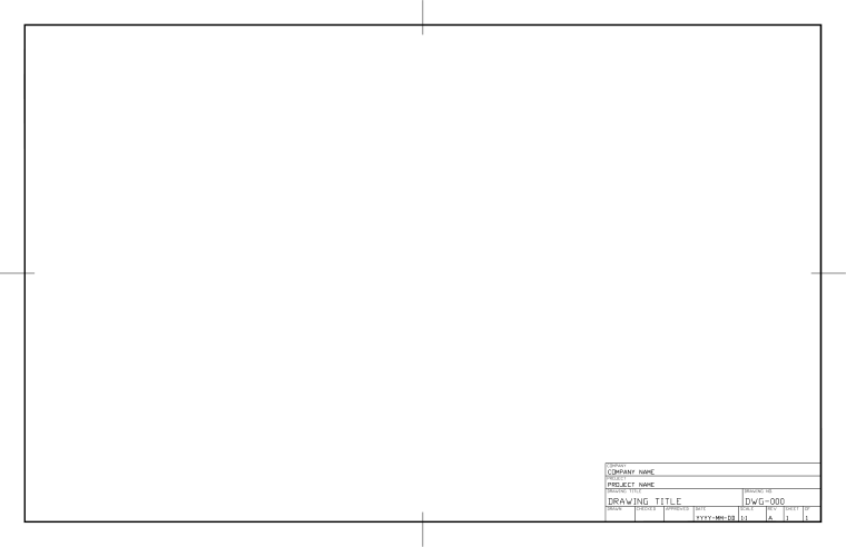Anteprima del modello di cartiglio ANSI B, Orizzontale, 17 × 11 pollici