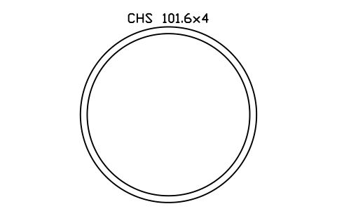 Aperçu du symbole CHS 101.6x4, bloc SEC_CHS101.6X4