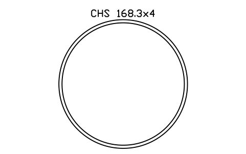 Aperçu du symbole CHS 168.3x4, bloc SEC_CHS168.3X4