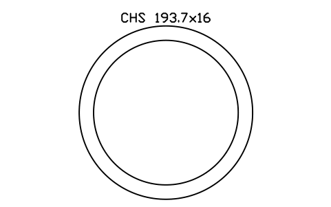 Aperçu du symbole CHS 193.7x16, bloc SEC_CHS193.7X16