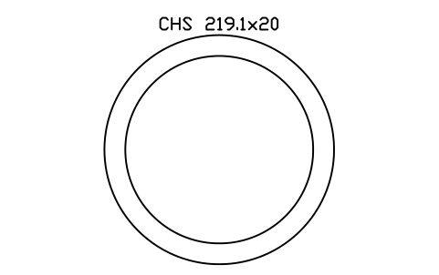 Aperçu du symbole CHS 219.1x20, bloc SEC_CHS219.1X20