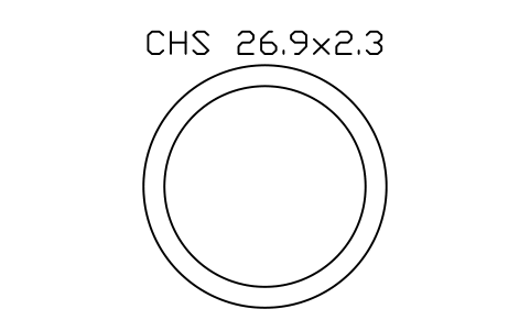 Aperçu du symbole CHS 26.9x2.3, bloc SEC_CHS26.9X2.3