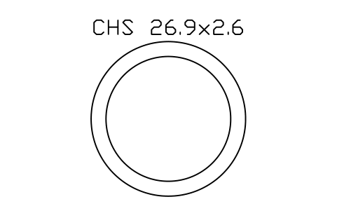 Aperçu du symbole CHS 26.9x2.6, bloc SEC_CHS26.9X2.6