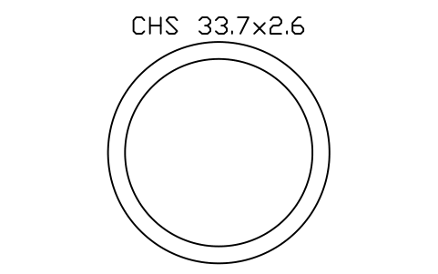 Aperçu du symbole CHS 33.7x2.6, bloc SEC_CHS33.7X2.6