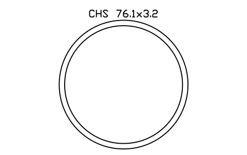 Aperçu du symbole CHS 76.1x3.2, bloc SEC_CHS76.1X3.2