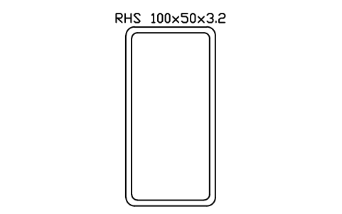 Aperçu du symbole RHS 100x50x3.2, bloc SEC_RHS100X50X3.2