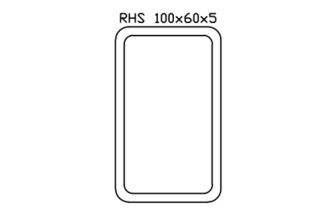 Aperçu du symbole RHS 100x60x5, bloc SEC_RHS100X60X5