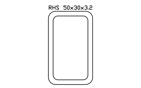 Aperçu du symbole RHS 50x30x3.2, bloc SEC_RHS50X30X3.2