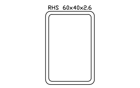 Aperçu du symbole RHS 60x40x2.6, bloc SEC_RHS60X40X2.6