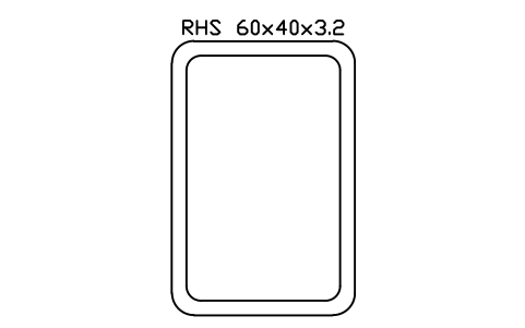 Aperçu du symbole RHS 60x40x3.2, bloc SEC_RHS60X40X3.2