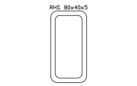 Aperçu du symbole RHS 80x40x5, bloc SEC_RHS80X40X5