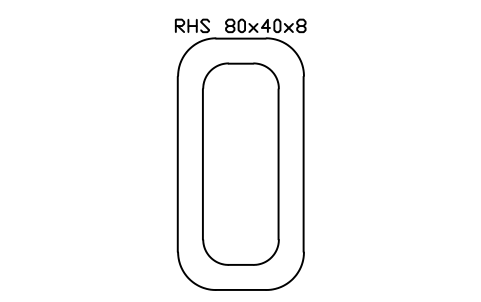 Aperçu du symbole RHS 80x40x8, bloc SEC_RHS80X40X8