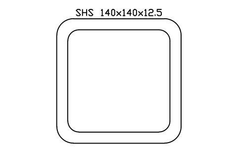 Aperçu du symbole SHS 140x140x12.5, bloc SEC_SHS140X12.5
