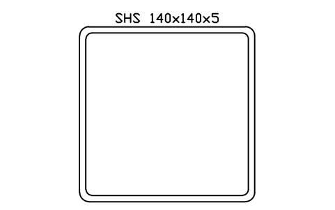 Aperçu du symbole SHS 140x140x5, bloc SEC_SHS140X5