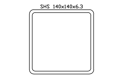 Aperçu du symbole SHS 140x140x6.3, bloc SEC_SHS140X6.3