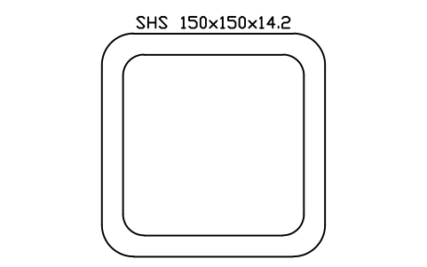 Aperçu du symbole SHS 150x150x14.2, bloc SEC_SHS150X14.2