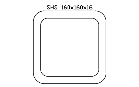 Aperçu du symbole SHS 160x160x16, bloc SEC_SHS160X16