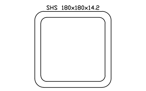 Aperçu du symbole SHS 180x180x14.2, bloc SEC_SHS180X14.2