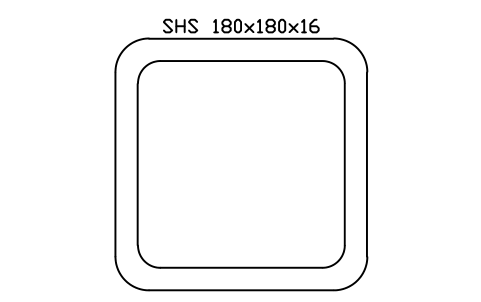 Aperçu du symbole SHS 180x180x16, bloc SEC_SHS180X16