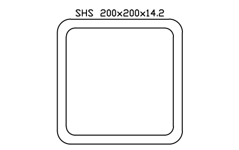 Aperçu du symbole SHS 200x200x14.2, bloc SEC_SHS200X14.2