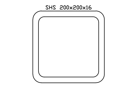 Aperçu du symbole SHS 200x200x16, bloc SEC_SHS200X16
