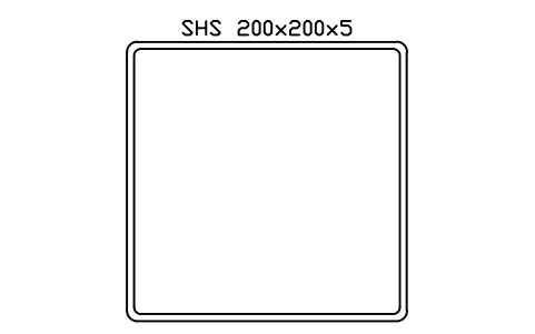 Aperçu du symbole SHS 200x200x5, bloc SEC_SHS200X5