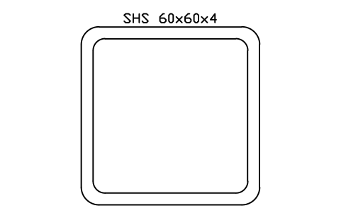 Aperçu du symbole SHS 60x60x4, bloc SEC_SHS60X4
