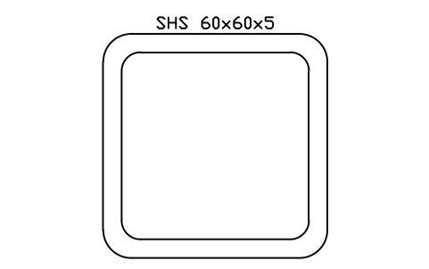 Aperçu du symbole SHS 60x60x5, bloc SEC_SHS60X5
