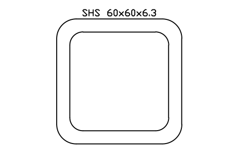 Aperçu du symbole SHS 60x60x6.3, bloc SEC_SHS60X6.3