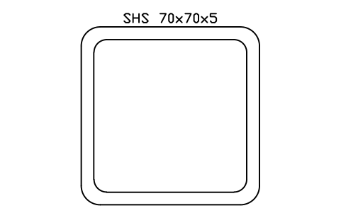 Aperçu du symbole SHS 70x70x5, bloc SEC_SHS70X5