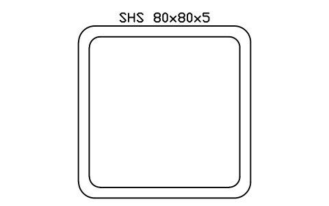 Aperçu du symbole SHS 80x80x5, bloc SEC_SHS80X5