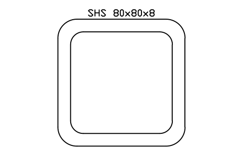 Aperçu du symbole SHS 80x80x8, bloc SEC_SHS80X8