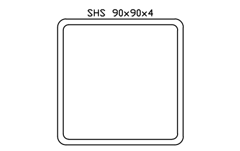 Aperçu du symbole SHS 90x90x4, bloc SEC_SHS90X4