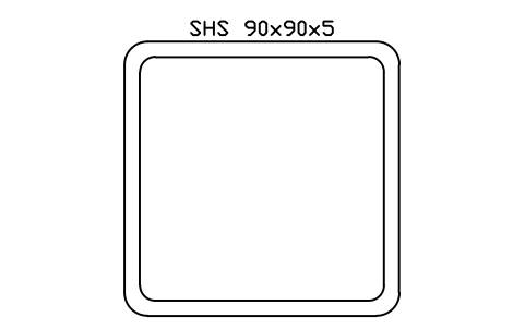 Aperçu du symbole SHS 90x90x5, bloc SEC_SHS90X5