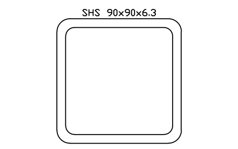 Aperçu du symbole SHS 90x90x6.3, bloc SEC_SHS90X6.3